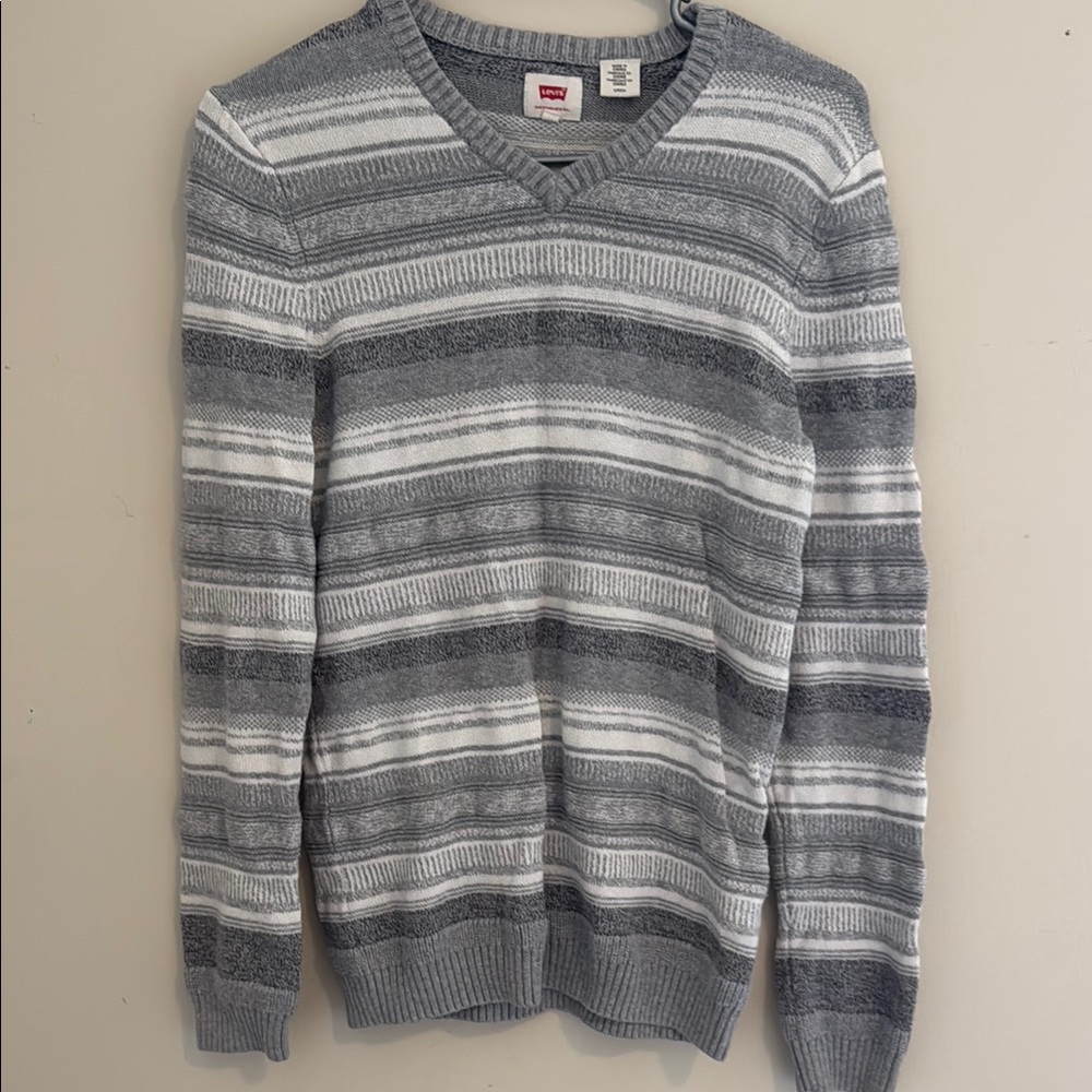 Levi's Gray Striped Men's Sweater